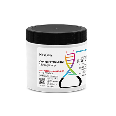 Cyproheptadine HCl 250 mg/scoop, Oral Powder, 60 Scoops (5cc Scoop) Cyproheptadine HCl 250 mg/scoop, Oral Powder, 60 Scoops (5cc Scoop)