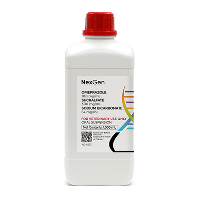 Omeprazole 100 mg/mL + Sucralfate 300 mg/mL, Oral Suspension, 1000mL Omeprazole 100 mg/mL + Sucralfate 300 mg/mL, Oral Suspension, 1000mL