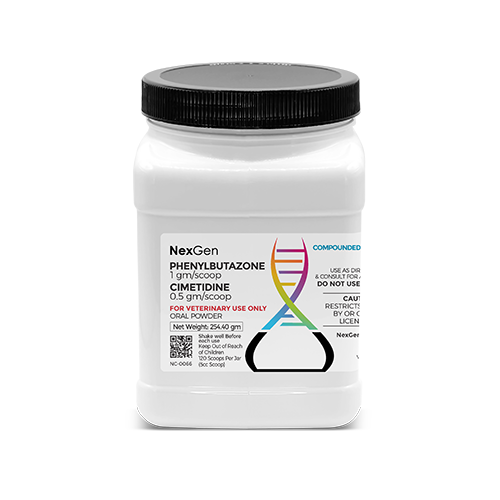 Phenylbutazone 1 gm/scoop + Cimetidine 500 mg/scoop, Oral Powder, 120 Scoops (5cc Scoop) Phenylbutazone 1 gm/scoop + Cimetidine 500 mg/scoop, Oral Powder, 120 Scoops (5cc Scoop)