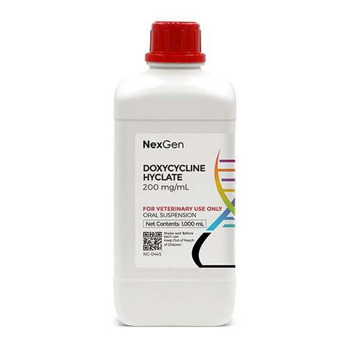 DOXYCYCLINE ORAL SUSPENSION 200MG/ML (1000 ML)Oral Suspension 1000mL for Horses from NexGenVetRx.com DOXYCYCLINE ORAL SUSPENSION 200MG/ML (1000 ML)Oral Suspension 1000mL for Horses from NexGenVetRx.com
