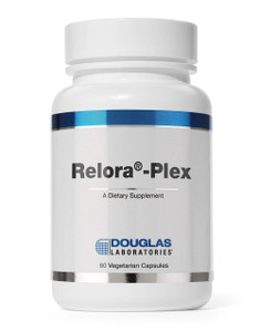 Relora-Plex by Douglas Labs in 60 capsule bottles, to support normal mental functioning during stress.