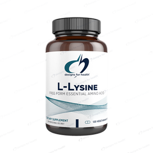 L-Lysine by Designs For Health in a 120 capsule bottle, to support growth and tissue repair