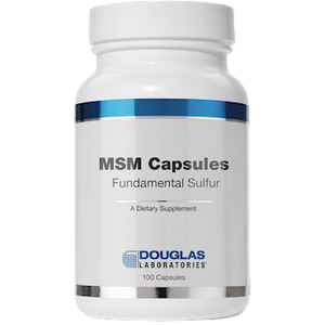 MSM Capsules Fundamental Sulfur by Douglas Labs in 100 capsule bottle for support to connective tissues, lungs, and joints