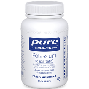 Potassium (aspartate) by Pure Encapsulations in a 90 capsule bottle, to supply potassium, essential for health