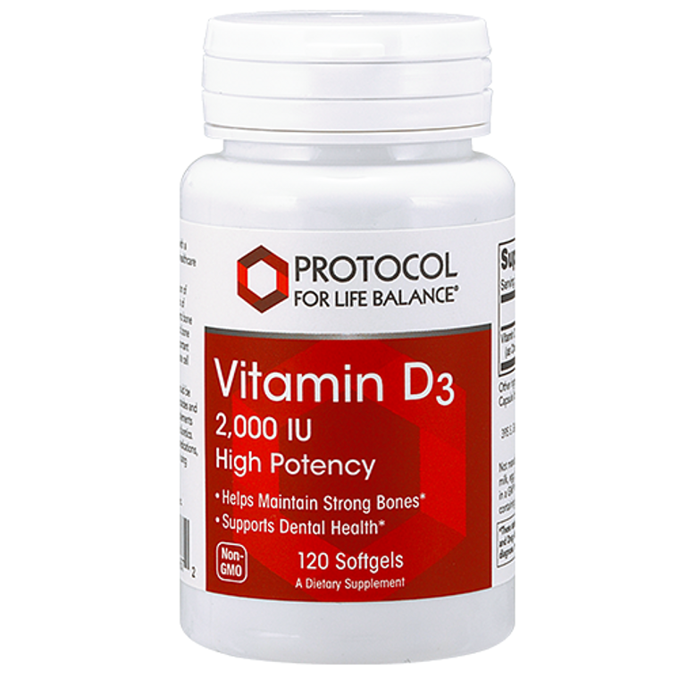 Vitamin D3 2,000 IU (by PFL), 120 softgels