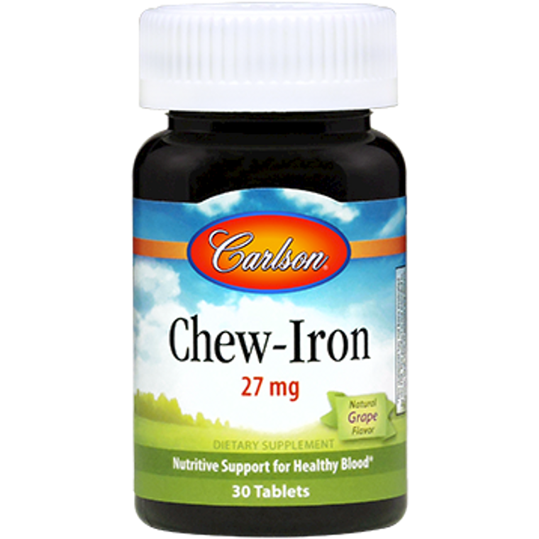 Chew-Iron 27 mg by Carlson Labs in a 30 tablet bottle