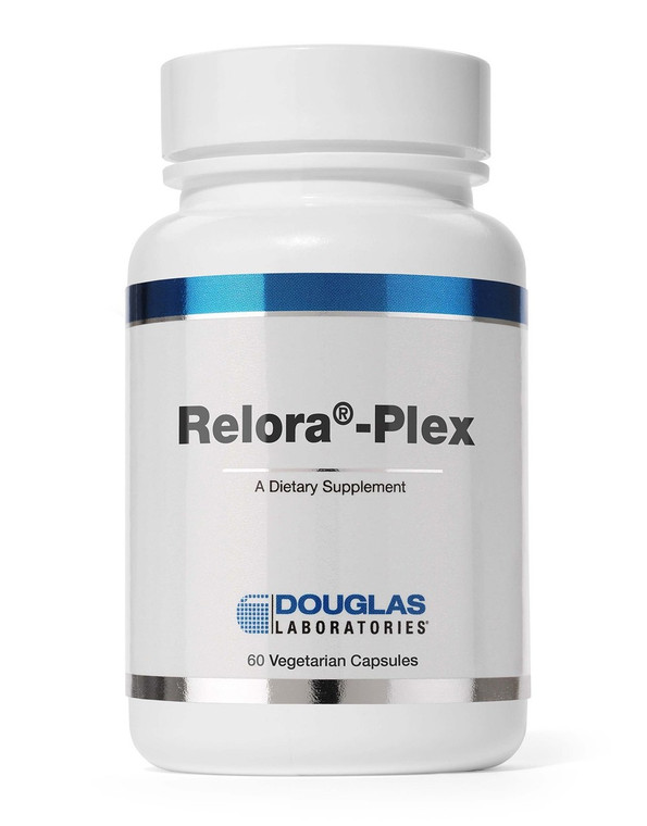 Relora-Plex by Douglas Labs in 60 capsule bottles, to support normal mental functioning during stress.