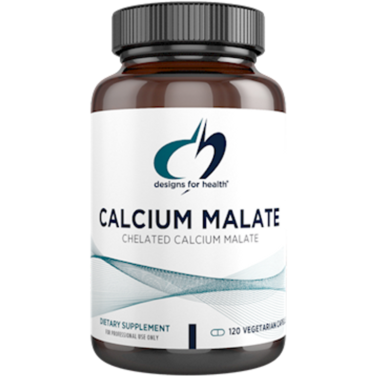 Calcium Malate by Designs For Health in a 120 capsule bottle, to provide di-calcium malate
