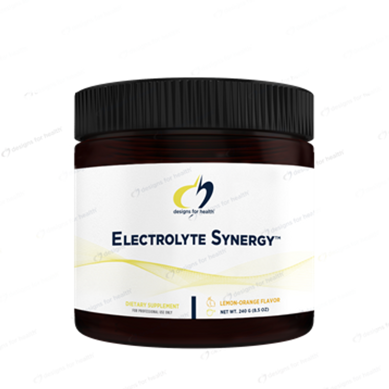 Electrolyte Synergy by Designs For Health in a 240 gram jar, to promote optimal hydration
