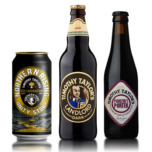 Timothy Taylor's Dark Side Box - 8 x Northern Rising, 8 x Landlord Dark & 8 x Poulter's Porter Timothy Taylor's Dark Side Box - 8 x Northern Rising, 8 x Landlord Dark & 8 x Poulter's Porter