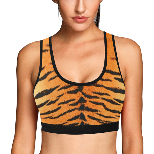 Orange Tiger  Women's All Over Print Sports Bra (Model T52)