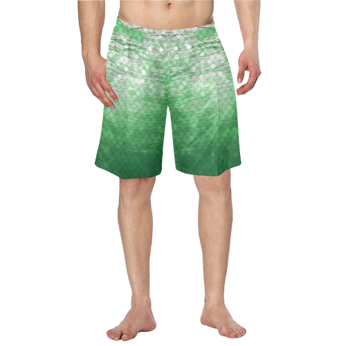 Green Snakeskin Lake Men's Swim Trunk (Model L21)