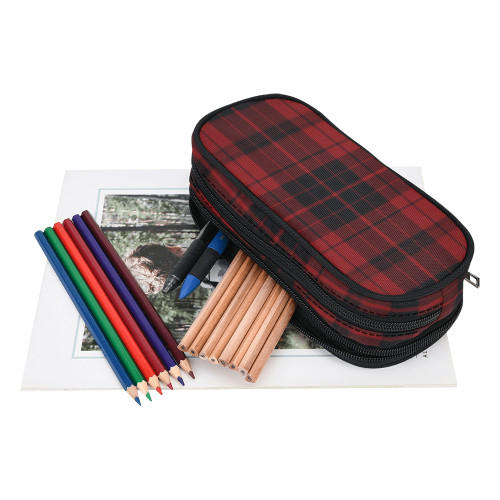 Red Plaid  Pencil Pouch/Large (Model 1680)