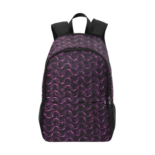 Chainmail Fabric Backpack With Side Mesh Pockets (Model 1659)