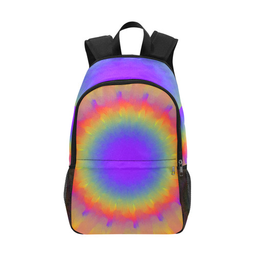 Tie Dye Fabric Backpack With Side Mesh Pockets (Model 1659)