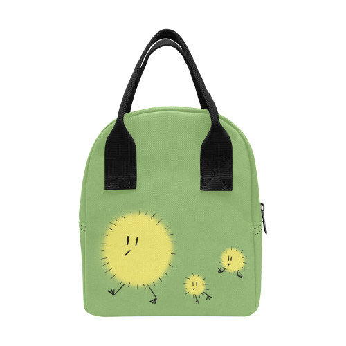 Fluffs Walking Along (Green)  Zipper Lunch Bag (Model 1689)