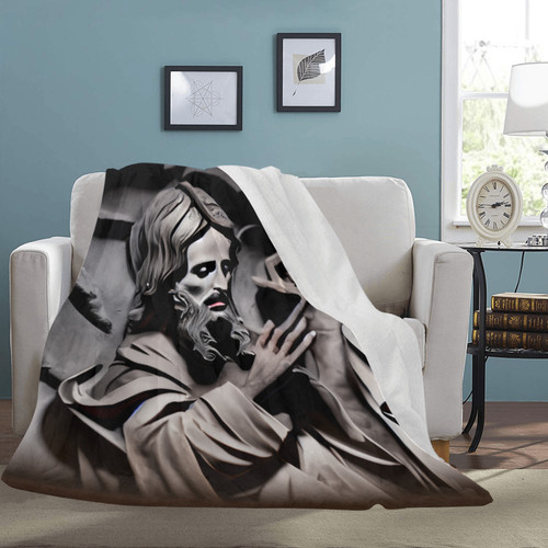 Jesus Charcoal  Ultra-Soft Micro Fleece Blanket