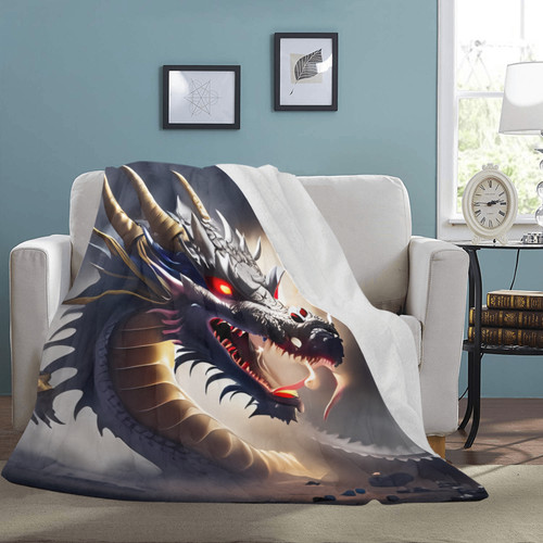 Dragon Battle  Ultra-Soft Micro Fleece Blanket