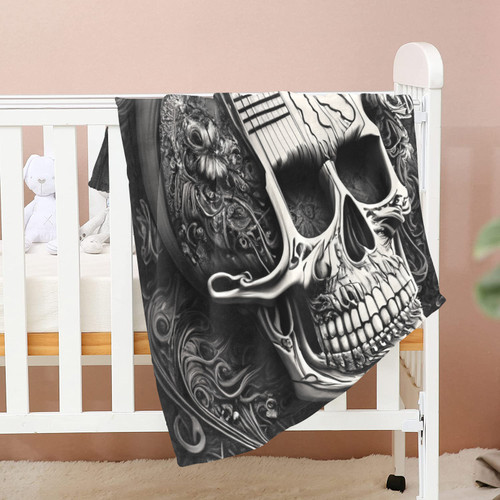 Skull Guitar Baby Blanket