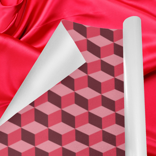 Red Cubes Wrapping Paper 58" x 23"