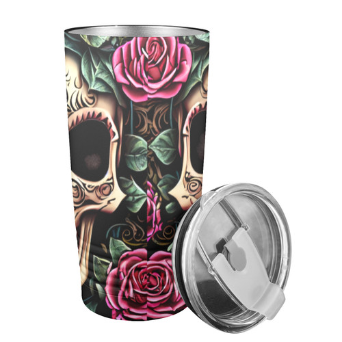 Skulls & Roses 20oz Insulated Stainless Steel Mobile Tumbler