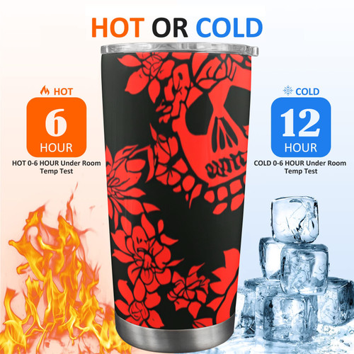 Skulls & Flowers 20oz Mobile Tumbler with Clear Slide Lid