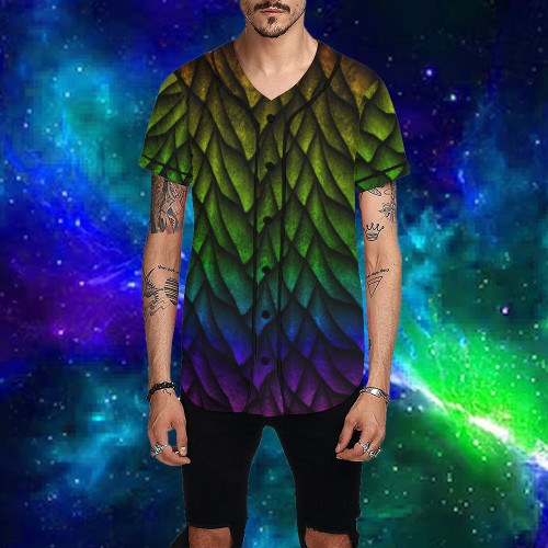 Dragon Scale Pride All Over Print Baseball Jersey for Men (Model T50)