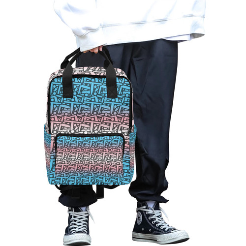 Trans Paper Doll Shikigami Messy Twin Handle Backpack (Model 1732)