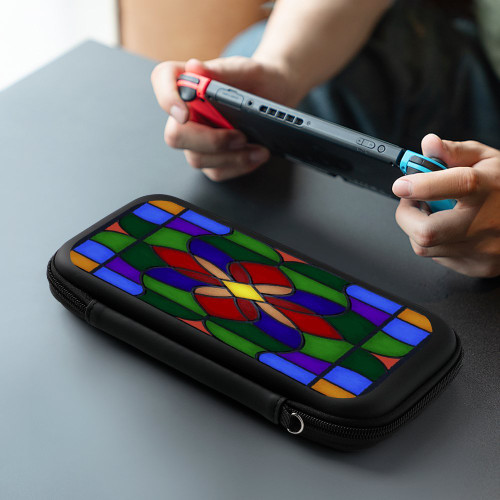 Stained Glass  Switch Game Console Storage Bag