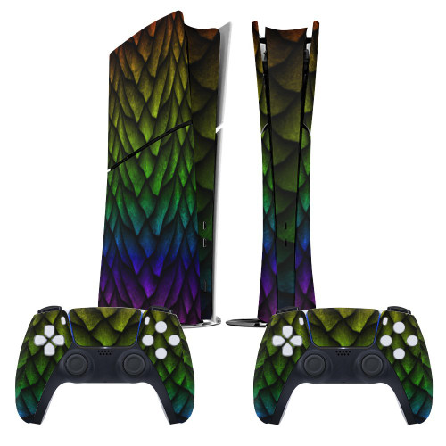 Rainbow Dragon Scale  PS5 slim Console Sticker (Digital Version)