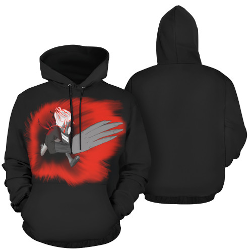 Dandadan Okarun Running All Over Print Hoodie for Women (USA Size) (Model H13)