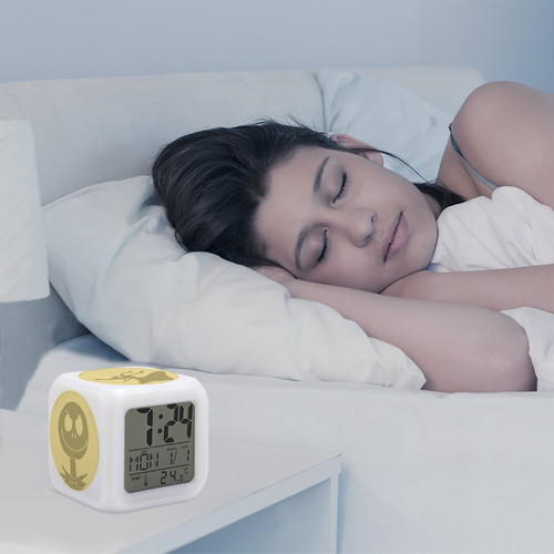 This is Halloween Shadow on the Moon at Night Color Change Alarm Clock