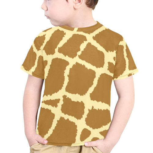 Giraffe Print Little Kids' All Over Print Crew Neck T-Shirt (Model T40-2)