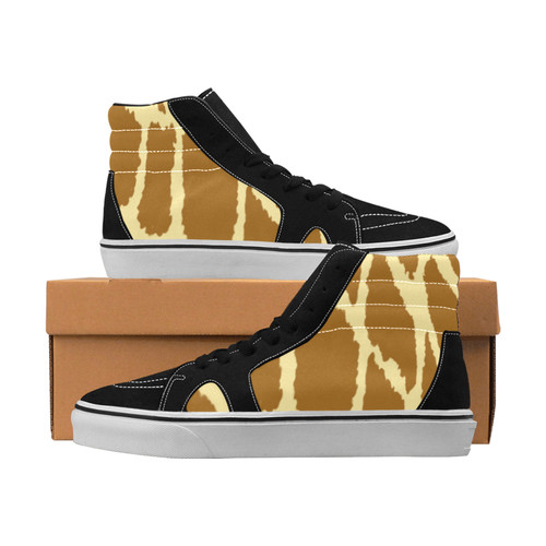 Giraffe Print Men's High Top Skateboarding Shoes (Model E001-1)