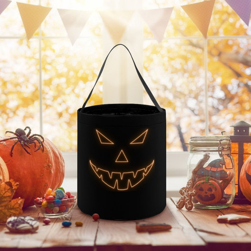 Glowing Pumpkin Halloween Tote Candy Bag 