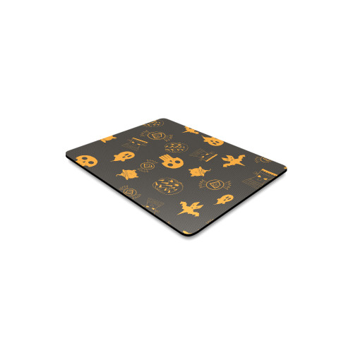 Halloween Pattern Orange Rectangle Mousepad