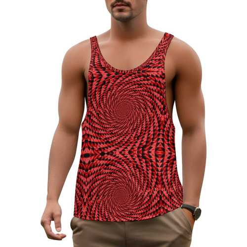 Red Triangle Vortex Men's I-Shaped Tank Top