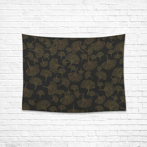Ginkgo Leaves Inverted Cotton Linen Wall Tapestry