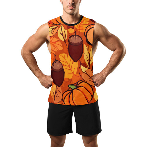 Autumn Crunch Men's Open Sides Workout Tank Top (Model T72)