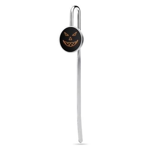 Glowing Pumpkin Metal Bookmark