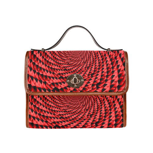 Red Triangle Vortex Waterproof Canvas Bag-Brown (All Over Print) (Model 1641)