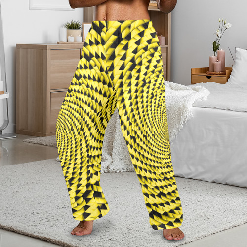 Yellow Triangle Vortex Men's Pajama Trousers Without Pockets - NEW