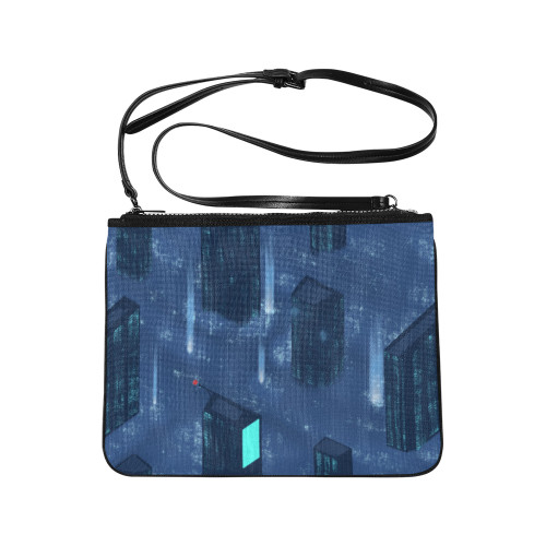 Nighttime Cityscapes Slim Clutch Bag (Model 1668)