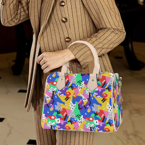 Pride of Kaleido Boston Handbag-Khaki Handle (Model 1746)