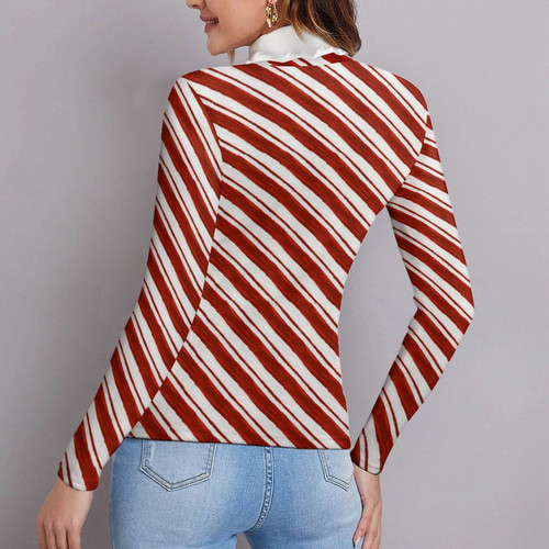 Candy Cane Women's Turtleneck Sweater