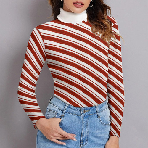 Candy Cane Women's Turtleneck Sweater