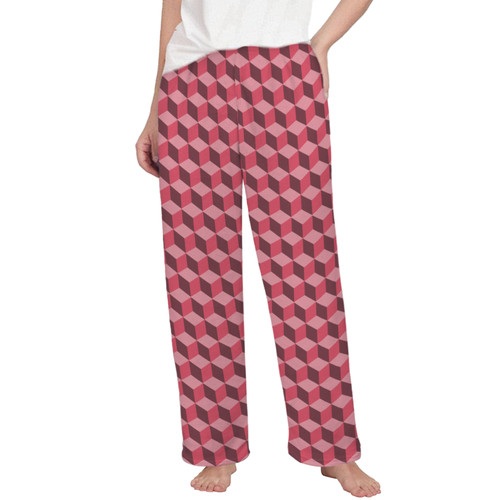 Red Cubes Women's Flannel Pajama Trousers