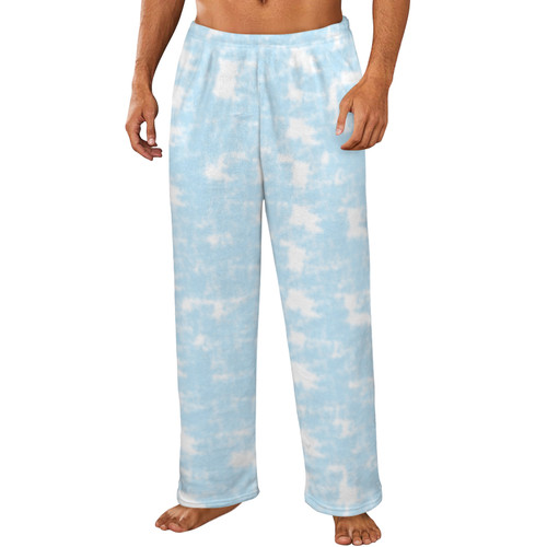 Blue Sponge Paint Men's Flannel Pajama Trousers