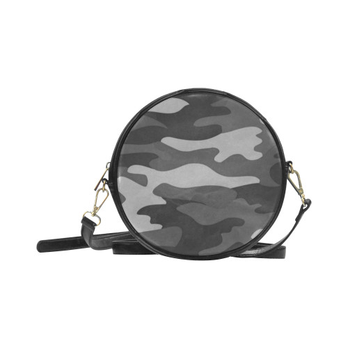 Gray Camo Camo Round Sling Bag (Model 1647)