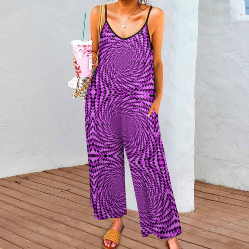 Pink Triangle Vortex Suspender Jumpsuit